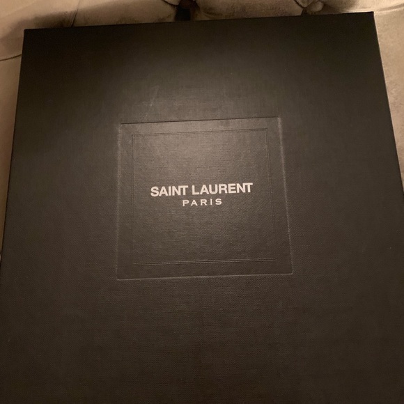 BNIB SAINT LAURENT BABIES LACE UP SANDALS IN GRAY - Picture 6 of 7